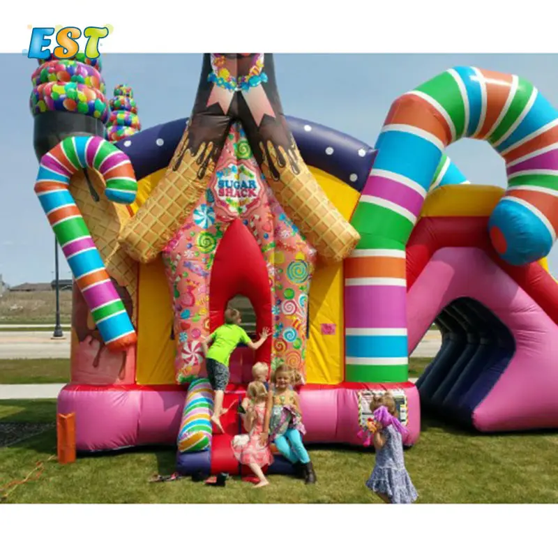 New design inflatable candy slide inflatable toboggan for sale inflatable colorful on land fun slide for kids and adults