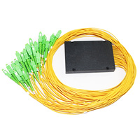 1x32 SC APC ABS Cassetted Fiber Optical Splitter PLC SM Single Mode Passive Optic Coupler Connector FTTH di Patch Panel ODF