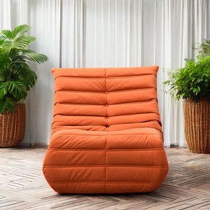 Silla Puff Plegable Moderna y Ecológica de una Plaza, Tapizada en Tela de Terciopelo y Cuero Sintético, Ideal para Apartamentos y Salas de Estar, Gran Venta CY - Product Image 2