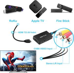 Convertisseur HDMI vers RCA noir HD pour AppleTVRoku Fire Stick - Product Image 3