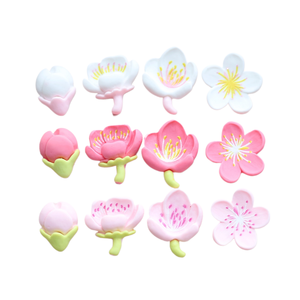 caoh diy - Lazos para el cabello, materiales artesanales, pegamento, accesorios de joyería de resina hechos a mano, flor de melocotón tierna - Product Image 1