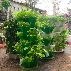 Verified Manufacturer High Quality PP <b>Plastic</b> Stackable Tower Planters Multi-Tier Flower Pots Bulk Sales B2B Supplier - Product Image 3