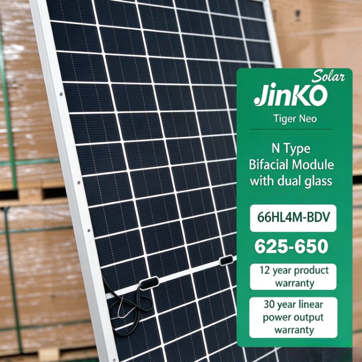 Examples Of Cell Projects Jinko Tiger Neo 66HL4M-BDV 625W-650 Watt Bifacial Photovoltaic Panel N ...