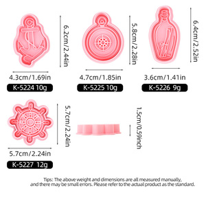 <span class=keywords><strong>Emporte</strong></span>-pièces en plastique Série <span class=keywords><strong>Marin</strong></span>, formes de dessins animés 3D, moule à biscuits imprimé pour simulation d'argile DIY - Product Image 6