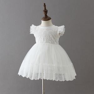 Abito da Battesimo Ricamato per Bambina, Vestito Bianco da Cerimonia per Comunione, per Bambini da 12 a <span class=keywords><strong>18</strong></span> <span class=keywords><strong>Mesi</strong></span> - Product Image 1