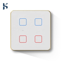 Produits de maison intelligente personnalisables Tuya WIFI Interrupteurs muraux Écran tactile en verre App Télécommande Minuterie Commutateur Inde Standard 2M 16A