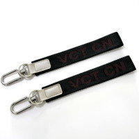 Porte-clés en tissu de haute qualité, porte-clés de voiture, cordon court pour poignet, logo personnalisé, porte-clés en nylon jacquard