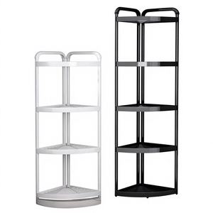 Étagère d'angle mobile à trois niveaux en plastique pour salle de bain, avec rangement pour usage domestique - Product Image 1