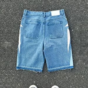 Hong Kong Custom <b>Jorts</b> Digital Printing Casual Mens <b>Baggy</b> Denim Shorts Straight Leg Raw Hem Cut Edge Distressed Men's <b>Jorts</b> - Product Image 3