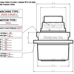 Motor de Desplazamiento Final para Excavadora Belparts TM35VL GM35VL YN15V00007F1 para KOBELCO YN15V00007F1 - Product Image 4