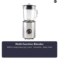 Mixeur Portable Compact Puissant 400W pour Fruits Glacés et Broyeur de Glace, Blender Portable Tritan 4 Lames, Pot de 800ml pour Camping et Voyage, Certifié CE