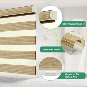 Trong nhà hai lớp Con lăn bóng râm <span class=keywords><strong>Zebra</strong></span> rèm, ngày đêm Linen như vải trang trí rèm cửa sổ - Product Image 4