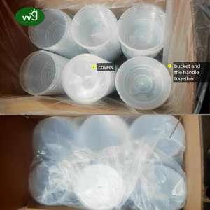 VVG 1000ml 1L Cocktail Rum Drink Baldes Recipientes Plásticos Claros Baldes De Sorvete Com Tampas e Alças - Product Image 6