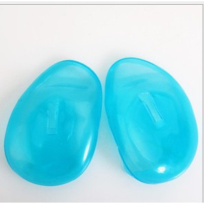 Couvre-oreilles bleus transparents pour la coloration et le lavage des cheveux, outils de coiffure en matériau souple - Product Image 1