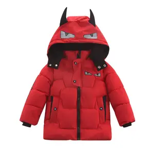 Chaqueta de algodón con capucha para niños, abrigo grueso con dibujos animados de little monster down