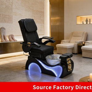 เก้าอี้นวดทำเล็บแบบปรับได้สำหรับเคลื่อนย้าย พร้อมระบบนวดบำบัด ไฟ LED 7 สี อ่างแช่เท้าแบบไร้ท่อ สำหรับร้านทำเล็บ สปา อัตโนมัติ - Product Image 2