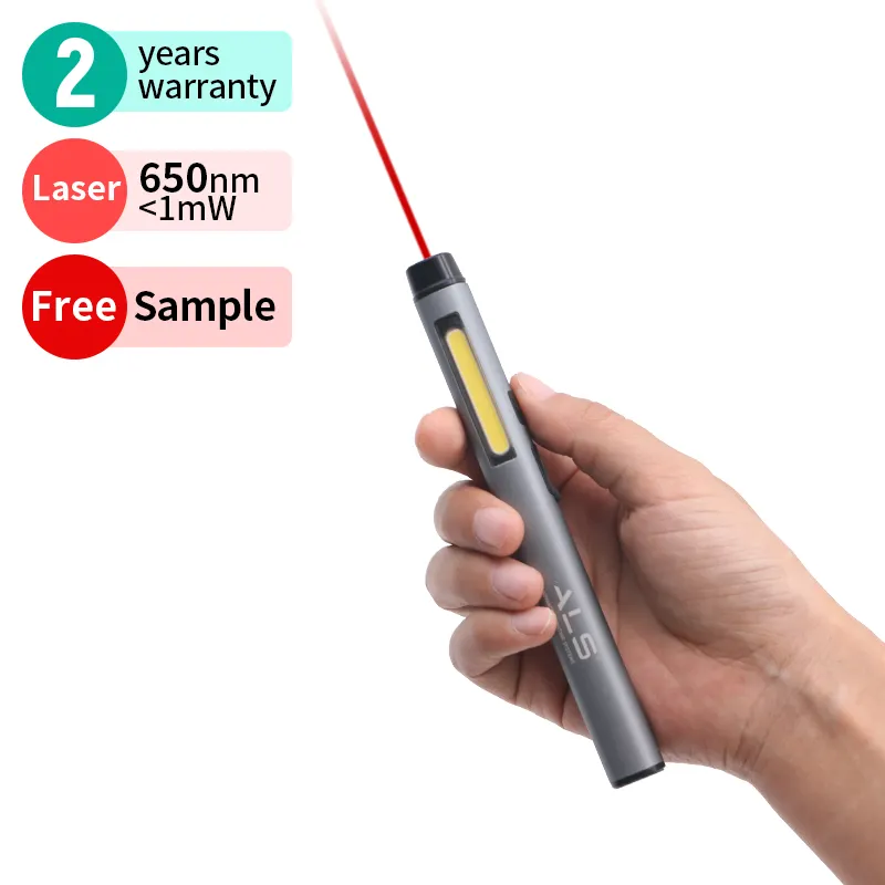 Bolígrafo Led magnético recargable con puntero láser, luz de trabajo, venta al por mayor, 150lm