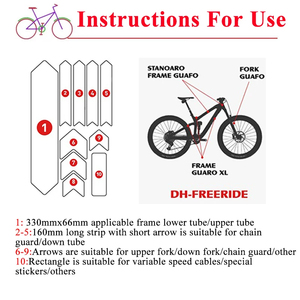 OEM/ODM ENLEE <span class=keywords><strong>MTB</strong></span> Bike Frame Protect Stickers 3D Reflective Road Mountain Bike Protector Sticker Bike Guard Cover Accesorios - Product Image 2