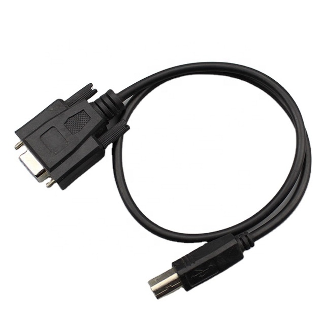 Female DB9 USB B Male RS-232 Serial Converter Adapter Cable Pure Copper Conductor PVC Jacket Braid for Printers Scanners