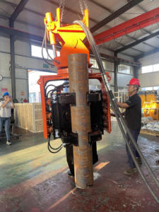 PC210 PC220 экскаватор использованный вибромолот, гидравлический сваебойный привод для диметра 150 мм-600 мм трубы - Product Image 4