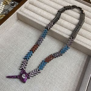 Collana di <span class=keywords><strong>serpente</strong></span> stile alla moda lunga nera placcata Color arcobaleno piena pavimentata collana di <span class=keywords><strong>serpente</strong></span> gioielli di moda da donna - Product Image 2
