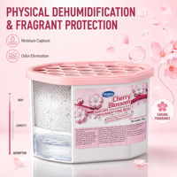 Boîte déshumidificatrice domestique 500 ml à la fleur de cerisier, déshydratant au chlorure de calcium, anti-moisissure, anti-humidité et éliminateur d'odeurs