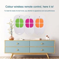 YET176 Nuevo Diseño, Control Remoto Inalámbrico RF de 433Mhz, Transmisor de Código de Aprendizaje de 1-4 Botones para Controlador de Puerta de Garaje
