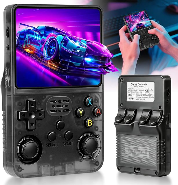 R36S Retro Handheld Game Console with 3.5-in IPS HD Screen Retro Gaming Console Built-in 18000+ Classic Game with 64GB Memory