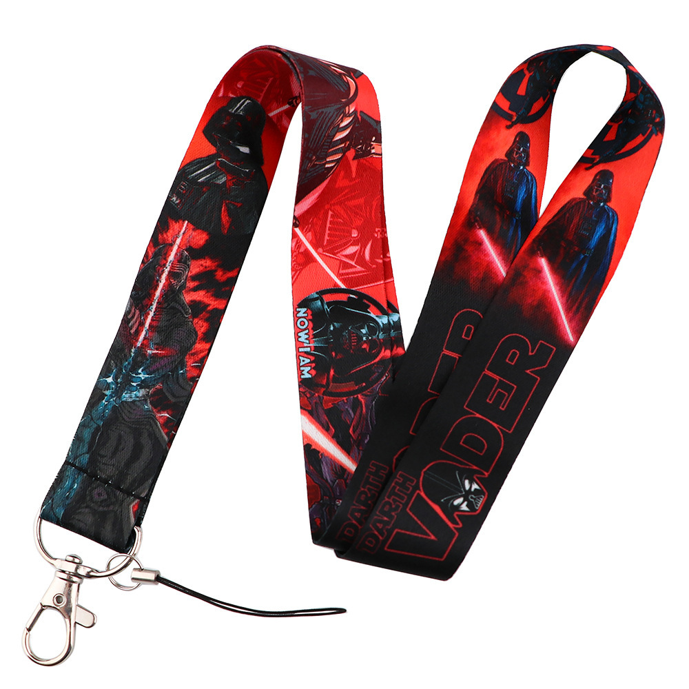 Cool Cartoon Star Mobile Phone ID Card Keychain Accessories Lanyards Wars Darth Vader Lanyard Promotional Gift Satin Lanyards Image 2