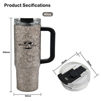 Bouteille d'eau isolée de luxe en titane massif de 40 oz pour le camping en plein air avec couvercle 2 en 1
