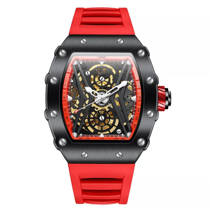 Montre automatique de luxe en acier inoxydable étanche, montre mécanique à ressort squelette - Product Image 4