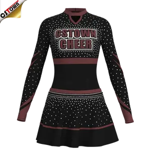 Cheap Cheer Uniforms Red Chherleading Skirts For Girls Adult