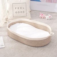 Panier pour bébé en corde de coton moderne, pliable et fait main - Écologique, durable, gain de place, paniers de rangement pour la salle de bain et la cuisine