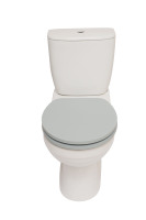 Abattant de toilettes gris en MDF de 18 pouces, design traditionnel, fermeture douce, surface peinte, garantie 1 an, plaque tampon
