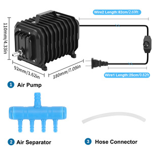 ปั๊มลมไดอะแฟรมแรงดันสูงขนาดเล็ก ปั๊มออกซิเจนแม่เหล็กไฟฟ้าสำหรับตู้ปลา ปรับอัตราการไหลของอากาศได้  เครื่องเติมอากาศในตู้ปลาขนาดใหญ่ - Product Image 4