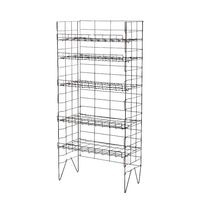 Étagère de supermarché mobile inclinée pour snacks, présentoir de pharmacie, cage empilable pour jouets, en fil métallique, en fer, en maille, pour pain, avec éclairage LED