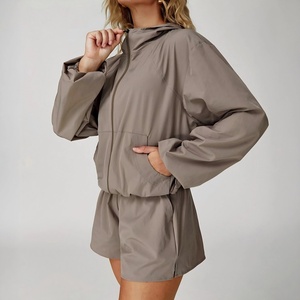 Custom Women's UV-Resistant Zippered <b>Yoga</b> <b>Jacket</b> Quick-Drying Breathable Sports Hooded <b>Jacket</b> with High Quality - Product Image 5