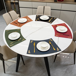 Mới Simon Phong cách Trung Quốc nhà hàng khách sạn hai mặt hình quạt da cách nhiệt placemats - Product Image 4