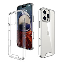 Coque de téléphone antichoc Space Crystal Clear pour iPhone 16 Plus 16 Pro Coque arrière transparente pour iPhone 15 16 17 Pro Max 17 Air