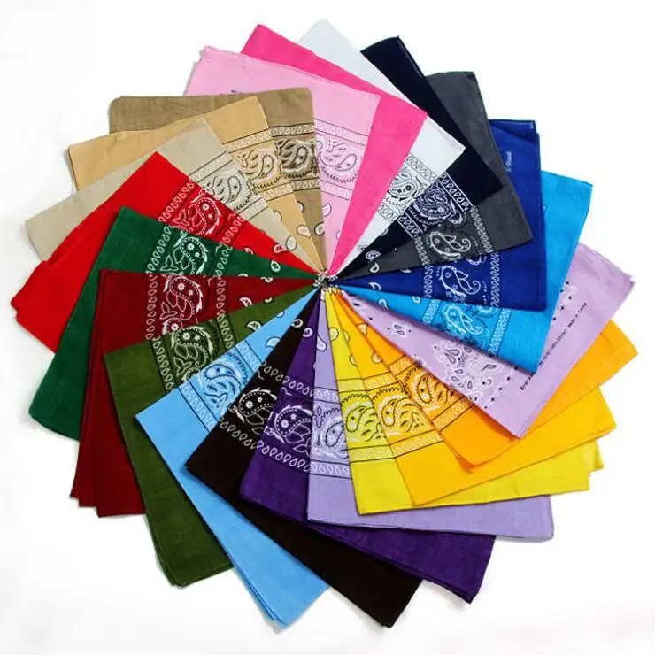 Stokta 18 renkler Paisley baskılı pamuk bandanalar geri dönüşümlü <span class=keywords><strong>Bandana</strong></span>