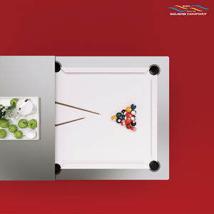 Table de billard d'extérieur convertible de luxe S.Q.F, toutes saisons, avec plateau de repas en cuir, pour villa, patio, toutes saisons - Product Image 5