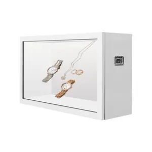 Transparent showcase 65 86 inch Lcd led cabinet display case Shopping mall 3D digital signage ads showcase commercial display