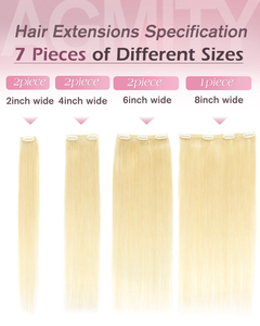 Clip en extensión de cabello Cabello humano Clip natural real en extensión Trama doble 12-24 pulgadas 7PCS Clip Ins para agregar volumen - Product Image 4