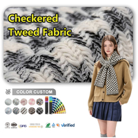 Tissu satiné noir et blanc, fil peigné teint en chaîne, laine mélangée pour costume, veste, sacs pour filles