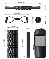 Ensemble de rouleaux en mousse EVA haute densité avec grille de points de pression, bâton de massage pour la récupération musculaire des tissus profonds