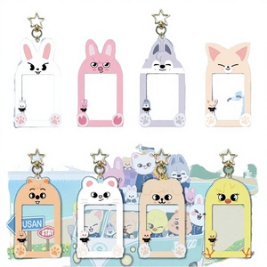 Stray Kids - Portatarjetas de visita y fotos con diseño de dibujos animados, llavero con marco y accesorio colgante 3 en 1 a la moda - Product Image 3