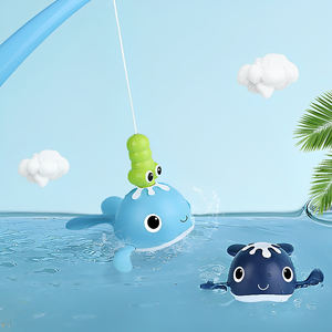 Jouet <span class=keywords><strong>de</strong></span> bain pour bébé, <span class=keywords><strong>baleines</strong></span> flottantes à manivelle avec pêche à la ligne et filet, jeu d'eau pour salle <span class=keywords><strong>de</strong></span> bain, jouet animal avec pêche à la ligne et filet - Product Image 3