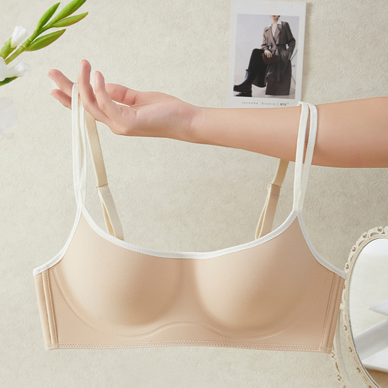 Custom Logo Girl Wireless One-Piece Latex Bonded Bra Wholesale Comfortable Push-up Cute Jelly Bra Underwear Women's Seamless Bra