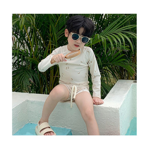 Vendita calda ragazzi costumi da bagno 2 pezzi moda mare crema solare a maniche lunghe costume da bagno <span class=keywords><strong>per</strong></span> i <span class=keywords><strong>bambini</strong></span> - Product Image 4