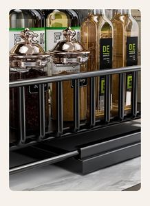 Modern <b>Stackable</b> Kitchen Storage Rack Iron 2-Tier <b>Basket</b> Shelf with Wooden Handles 34cm Height for Sink Cabinet Organization - Product Image 5